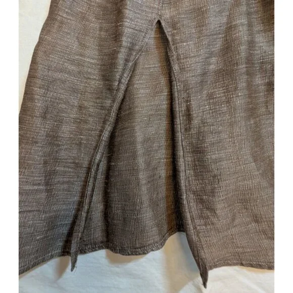 Eileen Fisher Lagenlook Linen Silk Mandarin Collar Tunic Shirt Womens Large - Picture 8 of 9